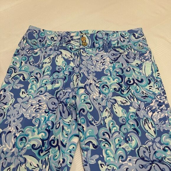 Lilly Pulitzer Luxletic Cameron Pants Saltwater Blue Suns Out Funs Out Size 2 - Picture 2 of 9